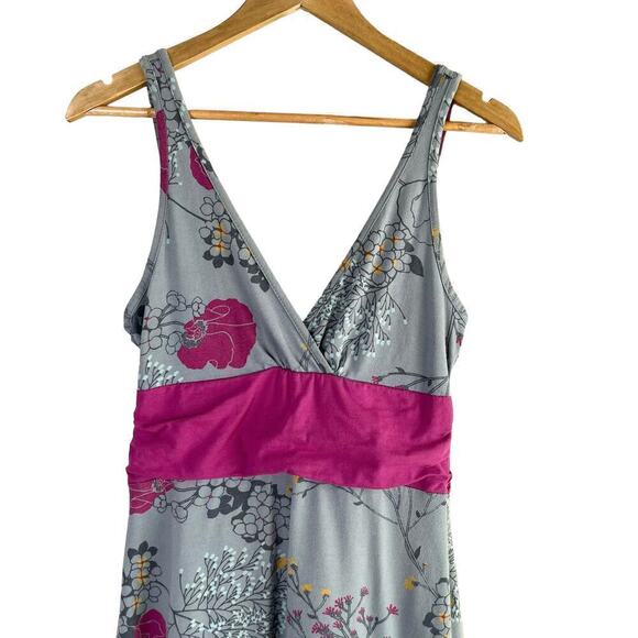 Patagonia‎ Margot Organic Cotton Dress in Grey Pink Floral Sleeveless, Small - Picture 5 of 12